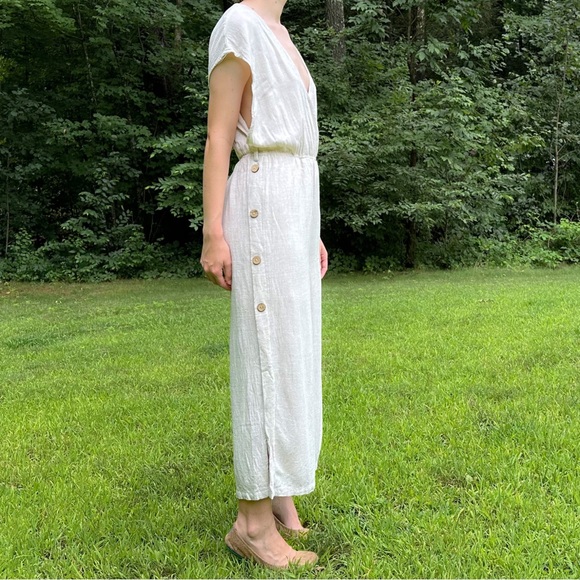 VERY J natural/tan/beige/cream linen jumpsuit, M. - Picture 2 of 8